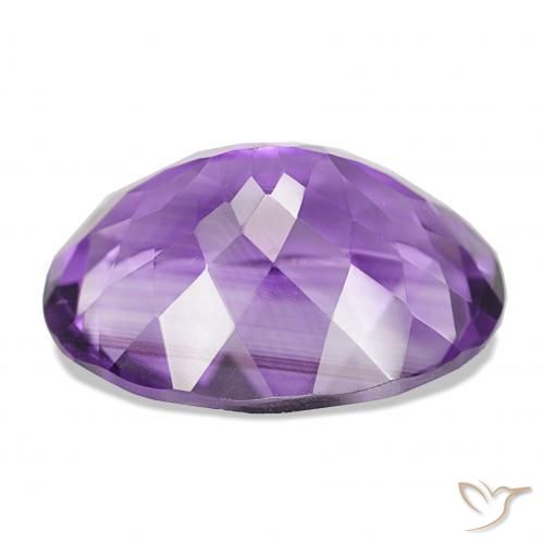 16.57カラットの天然ミディアムバイオレットアメジスト、オーバルカット、VS