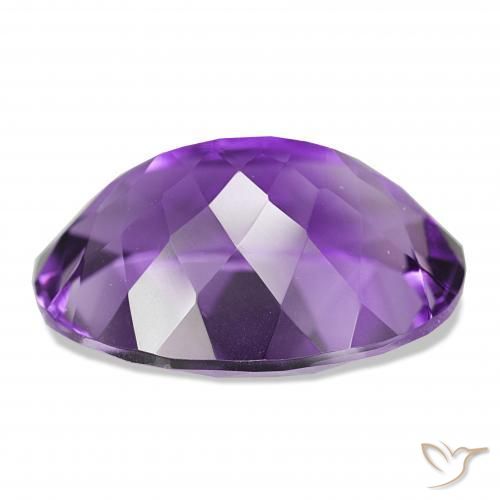 17.08カラットの天然Medium Dark-Violetアメジスト、オーバルカット、IF