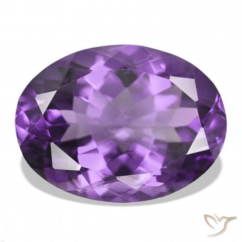 16.87ct 鮮やかなバイオレット アメジスト, 楕円形, IF