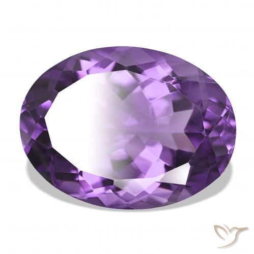 17.27カラットの天然ミディアムバイオレットアメジスト、オーバルカット、IF