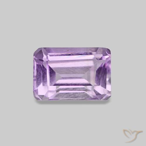 0.67ct 淡いピンクがかった紫 アメジスト, エメラルドカット, VS