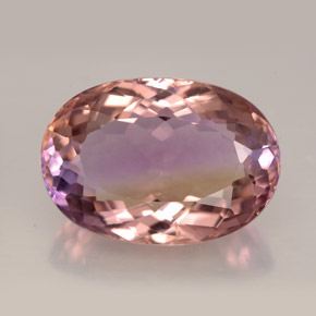 12.47カラットの天然バイカラーアメトリン（18.3×12.8 mm・オーバルカット）