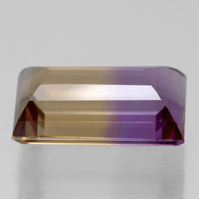 5.51カラットの天然バイカラーアメトリン（13.5×8.5 mm・バゲット）