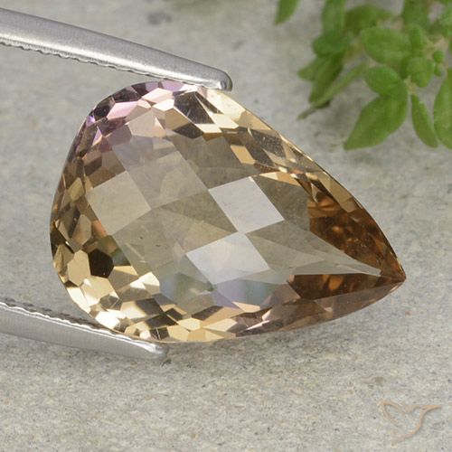 7.02ct 天然 バイカラー アメトリン, 洋梨の形, VVS