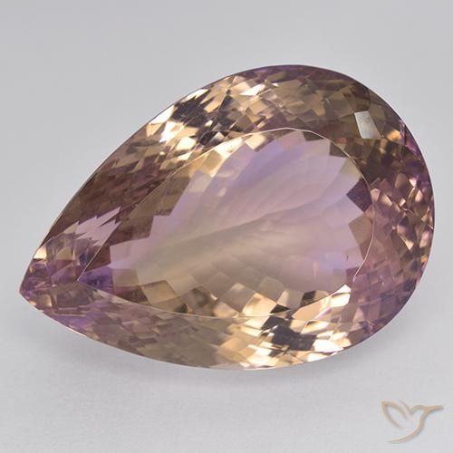87.33ct 天然 バイカラー アメトリン, 洋梨の形, VVS