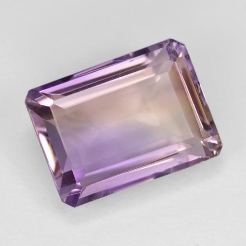 7.53カラットの天然バイカラーアメトリン（13.3×9.8 mm・エメラルドカット）