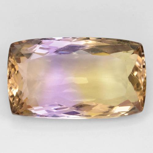 27.06カラットの天然バイカラーアメトリン、クッションカット、VS