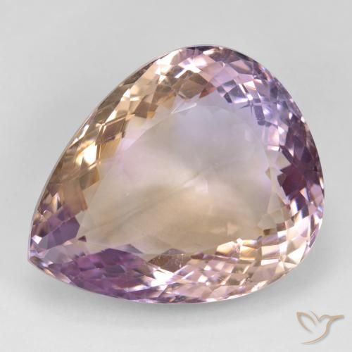 37.10ct 天然 バイカラー アメトリン, 洋梨の形, VS
