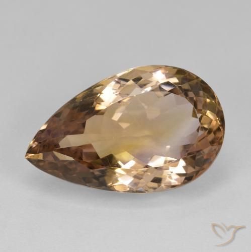 17.66ct 天然 バイカラー アメトリン, 洋梨の形, VS