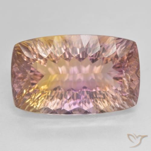 19.18ct 天然 バイカラー アメトリン, クッション, VVS