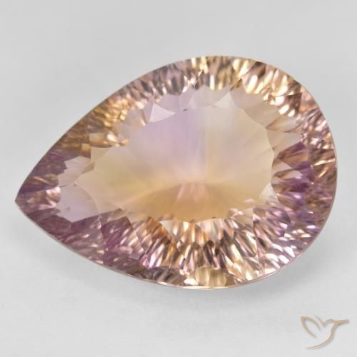 19.08ct 天然 バイカラー アメトリン, 洋梨の形, VVS