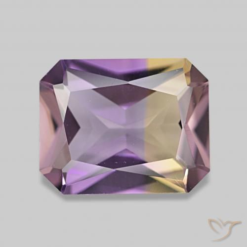 2.37ct バイカラー アメトリン, エメラルドカット, VVS