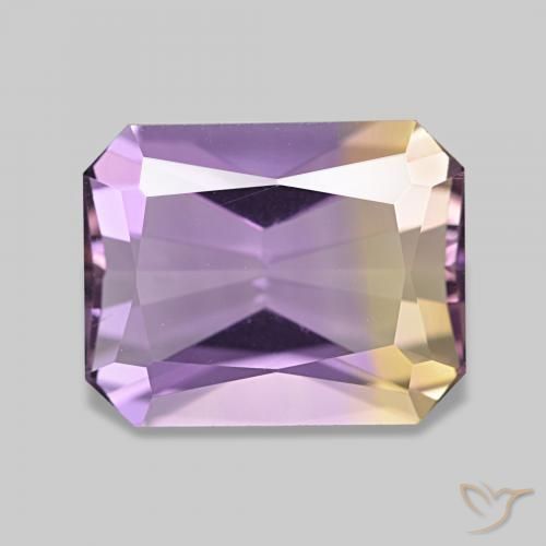 2.90ct バイカラー アメトリン, エメラルドカット, VVS