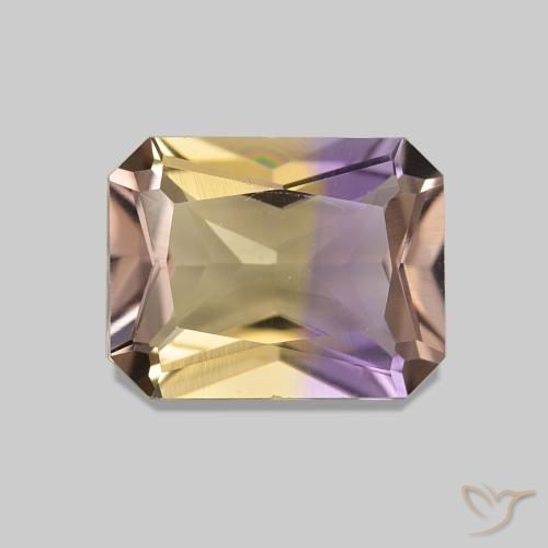 1.85ct バイカラー アメトリン, エメラルドカット, VVS