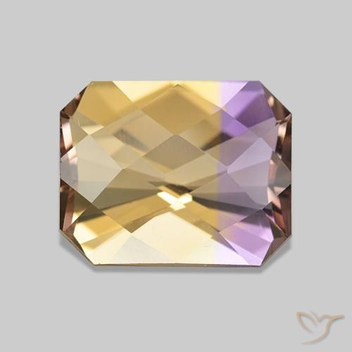2.96ct バイカラー アメトリン, エメラルドカット, VVS