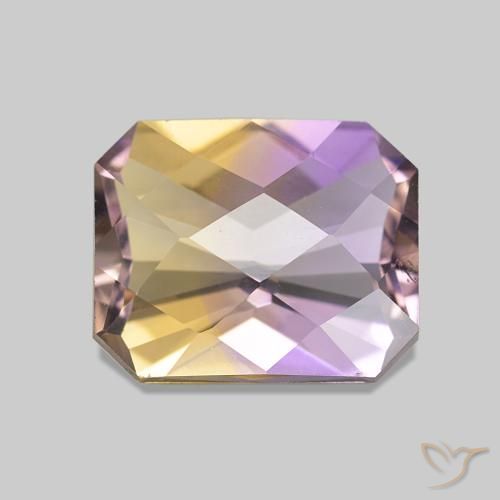 2.98ct バイカラー アメトリン, エメラルドカット, VVS