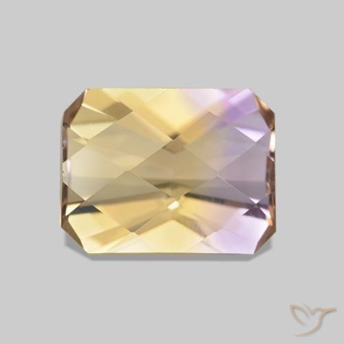 2.16ct バイカラー アメトリン, エメラルドカット, VVS