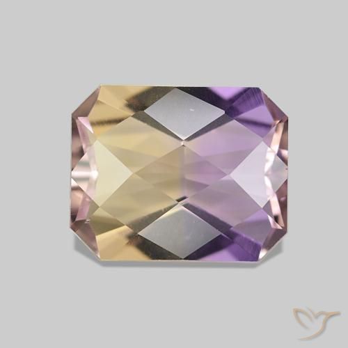 2.80ct バイカラー アメトリン, エメラルドカット, VVS