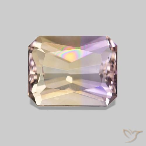 2.13ct バイカラー アメトリン, エメラルドカット, VVS