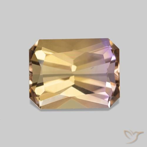2.29ct バイカラー アメトリン, エメラルドカット, VVS