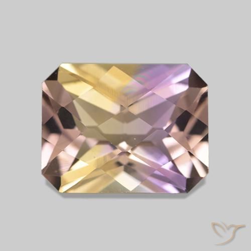 2.15ct バイカラー アメトリン, エメラルドカット, VVS-VS