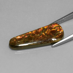 7.59カラットの天然マルチカラーアンモライト、ファンシーシェイプ、オペーク