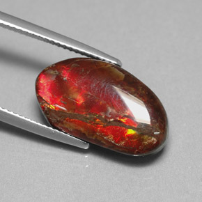 7.65カラットの天然マルチカラーアンモライト（19.5×11 mm・ファンシーシェイプ）
