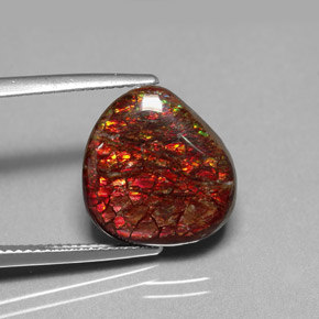 8.47カラットの天然マルチカラーアンモライト、ファンシーシェイプ、オペーク