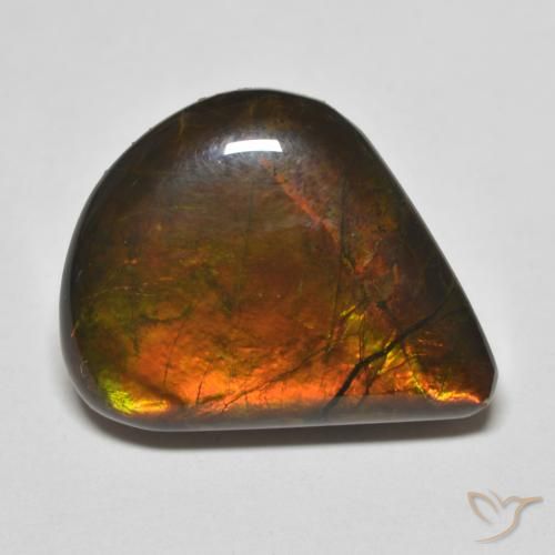 8.83ct 天然 マルチカラー アンモライト, 洋梨の形, オペーク