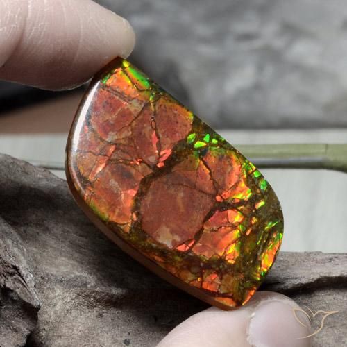 26.89ct 天然 マルチカラー アンモライト, ファンシー, オペーク