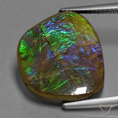 14.96ct 天然 マルチカラー アンモライト, ファンシー, オペーク