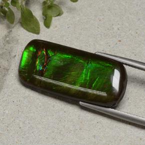 18.74カラットの天然マルチカラーアンモライト、クッションカット、オペーク