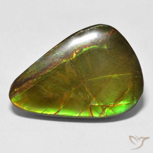 11.59ct 天然 マルチカラー アンモライト, 洋梨の形, オペーク
