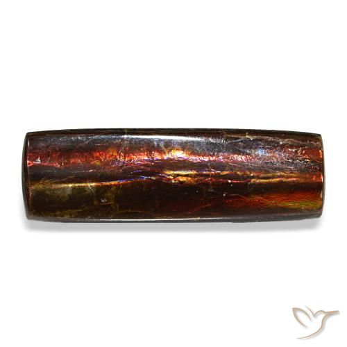 4.55カラットの天然マルチカラーアンモライト（18.7×5.9 mm・バゲット）