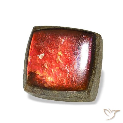 1.45カラットの天然マルチカラーアンモライト（6.3×6.1 mm・四角）