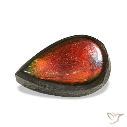 1.48ct マルチカラー アンモライト, 洋梨の形, オペーク