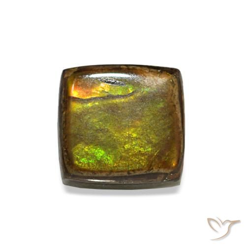 1.55カラットの天然マルチカラーアンモライト（6.3×6 mm・バゲット）