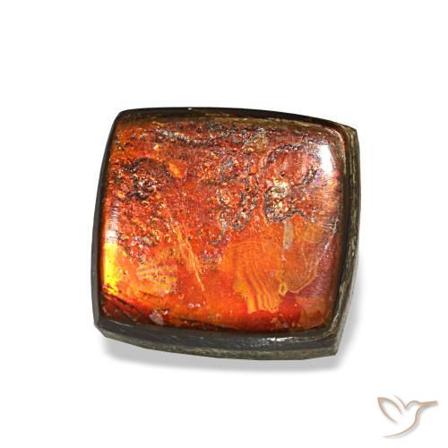 2.08カラットの天然マルチカラーアンモライト（7.7x7.2 mm・バゲット）