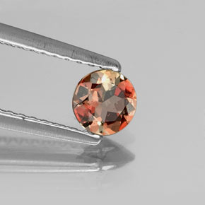 0.32カラットの天然マルチカラーアンダルサイト、ラウンドカット、VS