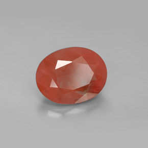 2.97カラットの天然ハニーレッドアンデシン・ラブラドライト、オーバルカット、VVS