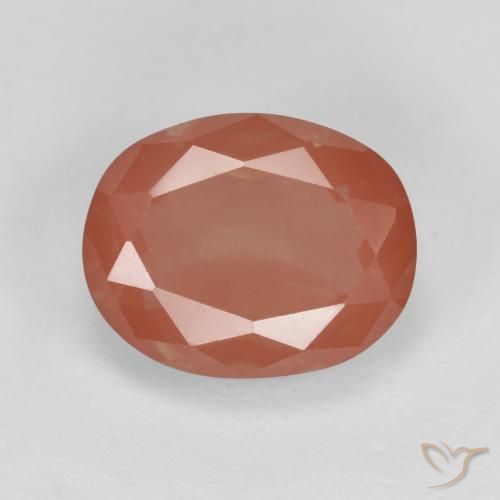 2.94ct 天然 ミディアムレッド アンデシン ラブラドライト, 楕円形, 半透明