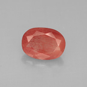 1.31カラットの天然ハニーレッドアンデシン・ラブラドライト、オーバルカット、VS