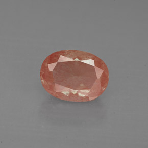 1.18カラットの天然ハニーレッドアンデシン・ラブラドライト、オーバルカット、VS