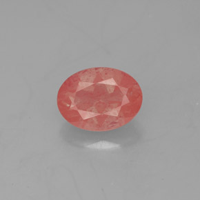 1.13カラットの天然ハニーレッドアンデシンラブラドライト（8×6.1 mm・透明）