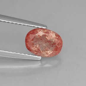 1.18カラットの天然ハニーレッドアンデシン・ラブラドライト、透明、透明/半透明