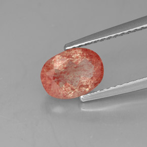 1.18カラットの天然ハニーレッドアンデシン・ラブラドライト、透明、透明/半透明