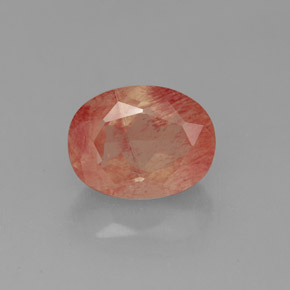 2.07カラットの天然ハニーレッドアンデシン・ラブラドライト、透明、透明/半透明