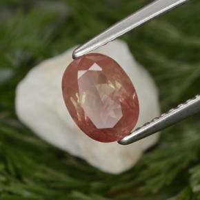 1.29カラットの天然ハニーレッドアンデシン・ラブラドライト、オーバルカット、VVS-VS