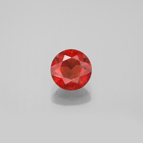 0.76カラットの天然ハニーオレンジアンデシン・ラブラドライト、ラウンドカット、VS