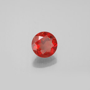 0.76カラットの天然ハニーオレンジアンデシン・ラブラドライト、ラウンドカット、VS